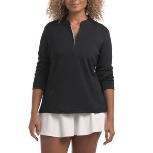 SWING CONTROL Black Mandarin Collar Long Sleeve Quarter Zip Jacket